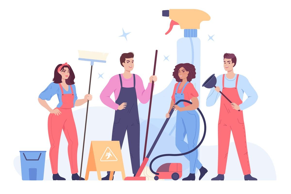 Frannys professional cleaning team illustration