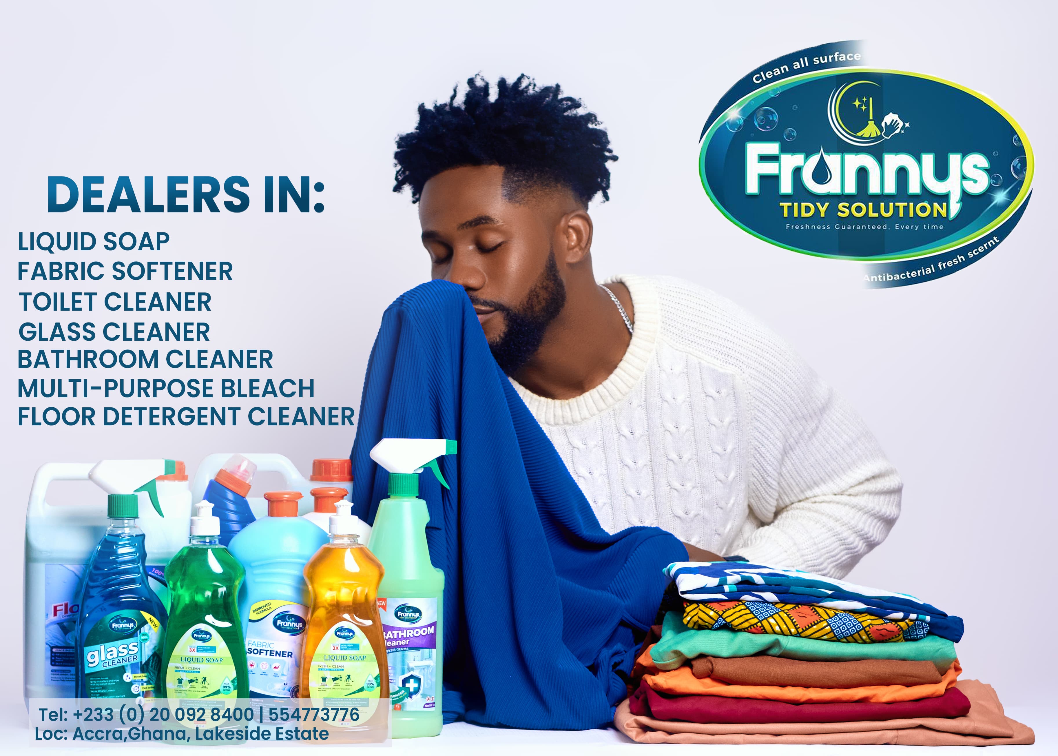 Fresh laundry and Frannys cleaning products